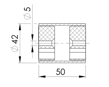 Verbinder für Holzhandlauf 42,4 mm Fitting mit Adapter Edelstahl V2A Holzhandlauf Holzadapter